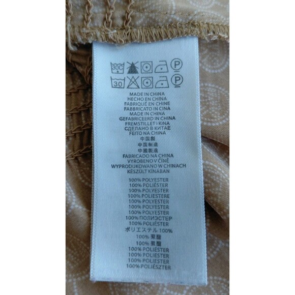 Michael Michael Kors Light Brown Long Puff Sleeve All Over MK Logo Blouse Size 4 - Picture 9 of 10